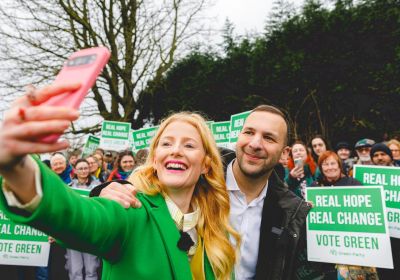 Hannah Spencer and Zack Polanski take a selfie