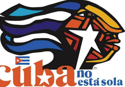 a graphic supporting the 'Cuba is not alone appeal'.