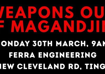 Artwork and graphic for event Weapons Out Of Magan-djin, 9am 30/03/2026 Ferra Engineering, 344 New Cleveland Rd Tingalpa QLD 4173
