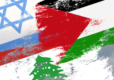 Israel, Lebanon, Palestine flags
