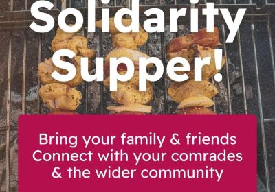 Artwork and graphic for event Solidarity Supper, 4pm 05/04/2026 Manmeet's Paradise, Luxworth St, Moorooka QLD 4105