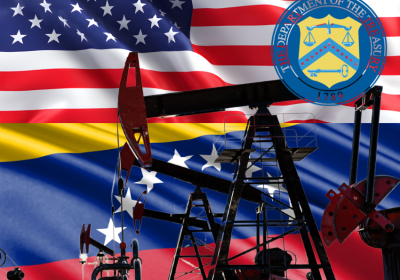 US-Venezuela flags oil pumps