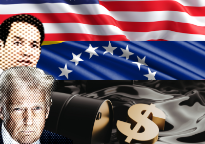 Trump Rubio oil Venezuelan flag US flag