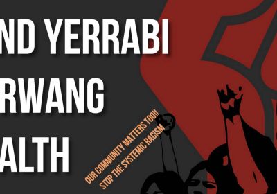 Artwork and graphic for event Peaceful Rally: Fund Yerrabi Yurwang Health, 3pm 09/04/2026 Civic Square, 180 London Cct, Canberra ACT 2601