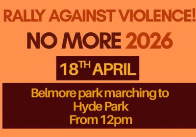 Artwork and graphic for event No More: Rally Against Violence – Gadigal Country, 12pm-2pm 18/04/2026, Belmore Park, Hay St, Haymarket NSW 2000