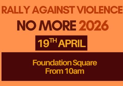 Artwork and graphic for event No More: Rally Against Violence – Sunshine Coast, 10am 19/04/2026 Foundation Square, Lightning Ln, Maroochydore QLD 4558