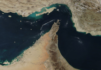 satellite image of strait of hormuz