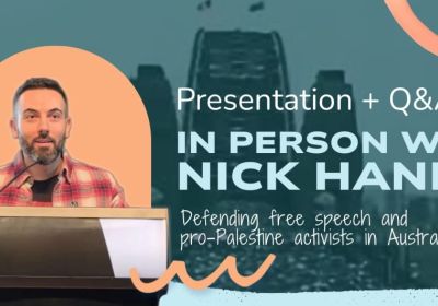 Artwork and graphic for event In person with Nick Hanna, presentation + Q&A, 3pm-5pm 13/06/2026 Kino Cinema, 45 Collins St, Melbourne VIC 3000