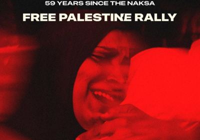 Artwork and graphic for event 59 years since the Naksa: Free Palestine Rally, 12pm 07/06/2026 State Library Vistoria, 328 Swanston St, Naar VIC 3000