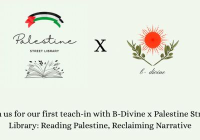 Artwork and graphic for event Reading Palestine, Reclaiming Narrative, 1pm-2:30pm 06/06/2026 Grass area opposite Addi Road Gumbramorra Hall, near the Candy Royalle and Hind Rajab mural, 142 Addison Rd, Marrickville NSW 2204