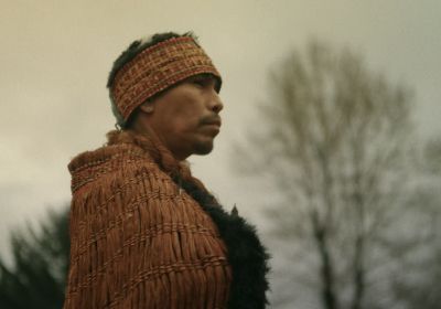 First Nations person in traditional dress