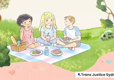 Artwork and graphic for event Trans Justice Sydney Picnic, 2pm-4pm 30/05/2026 Camperdown Memorial Rest Park, Newtown NSW 2042