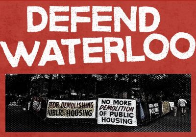 Artwork and graphic for event Defend Waterloo, 6am 26/05/2026 Cope St & McEvoy St Waterloo NSW 2017