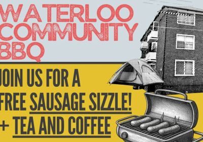 Artwork and graphic for event Waterloo Community BBQ, 5pm-9pm Cope St & McEvoy St Waterloo NSW 2017