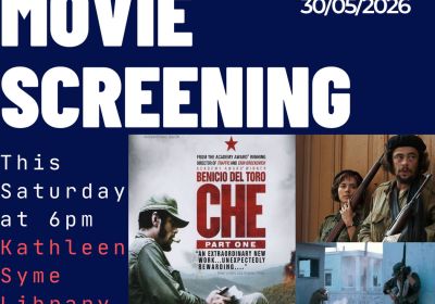 Artwork for event Movie screening: Che, 6pm 30/05/2026 Kathleen Syme Library and Community Centre, 251 Faraday St, Carlton VIC 3053