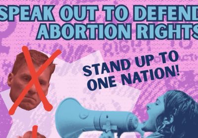 Artwork for event Speakout to Defend Abortion Rights, 5pm 12/06/2026 Beehive Corner, corner Rundle Mall & King William St, Tarntanya SA 5000