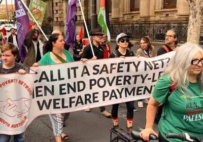 Anti-Poverty Network SA members and supporter at May Day SA 2026