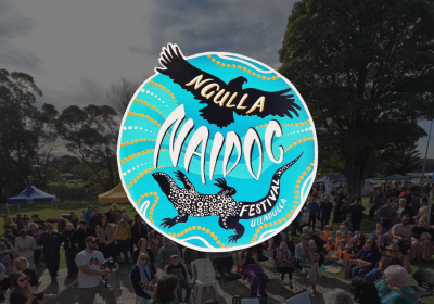 Artwork and main image for event listing "ngulla NAIDOC Festival 2026" 10am-2pm 10/06/2026 Ulladulla Civic Centre, 81B Princes Hwy, Ulladulla NSW 2539
