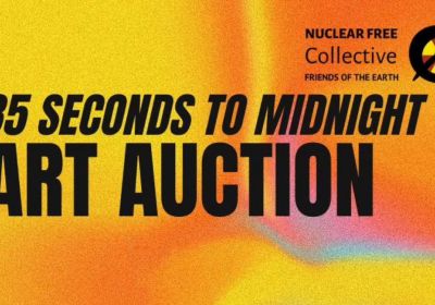 Artwork and main image for event listing "85 Seconds to Midnight Art Auction" Doors open 5:30pm, live auction starts at 7pm, 25/06/2026 Studio Arthouse Gallery Australia, 29 Tinning St, Brunswick VIC 3056