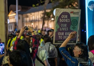 Photo of pro-choice campaigners in Sydney, Gadigal Country