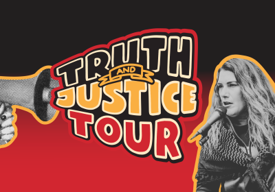 Artwork and image for tour "Lidia Thorpe's Truth and Justice Tour"