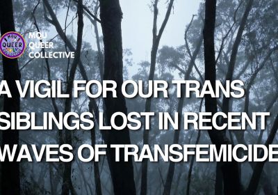 Artwork and poster for event "A Vigil For Our Trans Siblings lost in recent waves of transfemicide" 1pm 28/06/2026 Pride Square, 1A Bedford St, Newtown NSW 2042