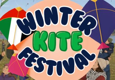 Artwork and image for event "Palestine Solidarity Winter Kite Festival" 12pm-4pm 05/07/2026 Regatta Point Playground, 1 Barrine Dr, Parkes ACT 2600