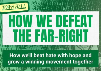 Artwork and image for event "Town Hall: How We Defeat the Far-Right" 5:30pm 10/07/2026 Perth City Farm,  1 City Farm Pl, East Perth WA 6004