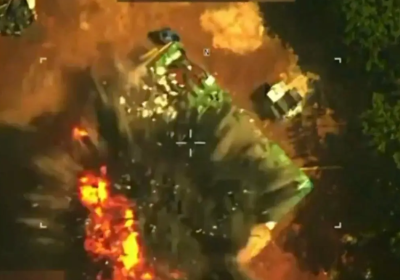 aerial view of bombing