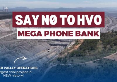 Artwork and main image for event 'Say No to HVO Mega Phone Bank" 6pm-7:30pm 18/06/2026 Pachamama House, 21 Gordon Avenue, Hamilton NSW 2303