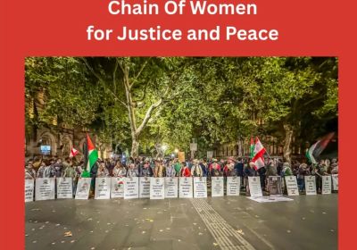 Artwork and image for event "Chain of Women for Justice and Peace" 10am 04/07/2026 Sydney Town Hall, 483 George St, Sydney NSW 2000