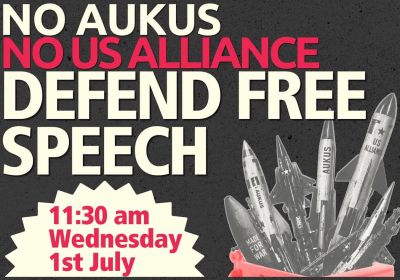 Artwork and image for event "Defend Free Speech: Protest Crisafulli" 11:30am 01/07/2026 Brisbane Convention Centre, Glenelg St & Merivale St South Brisbane QLD 4101