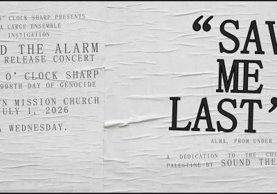 Artwork and image for event 'SOUND THE ALARM "Save Me Last" album release', 8pm-10pm AEST 01/07/2026 Newtown Mission Church, 280A King St, Newtown NSW 2042