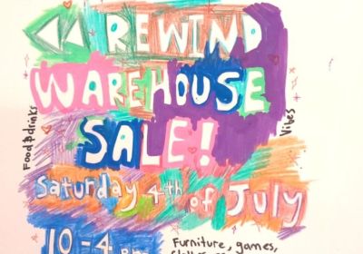 Artwork and image for event "Rewind Warehouse Yard Sale" 10am-4pm 04/07/2026 Rewind Sound & Studios, 7A Barrpowell St, Welland SA 5007