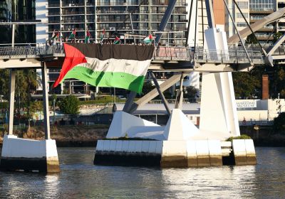 Flying the Palestinian flag to mark 1000 days of genocide
