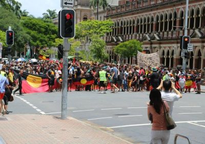 A protest march for First Nations rights in Brisbane, unknown date