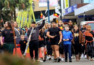 Artwork and image for event "NAIDOC Week 2026 Community March – Campbelltown" 10:30am 06/07/2026 Campbelltown Civic Centre, 91 Queen Street, Campbelltown, 2560