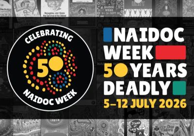 Artwork and image for NAIDOC Week 2026 50 Years Deadly