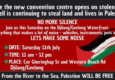 Artwork and image for event "Make Noise For Palestine" 11am 11/07/2026