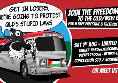 Free Palestine - free speech - freedom bus