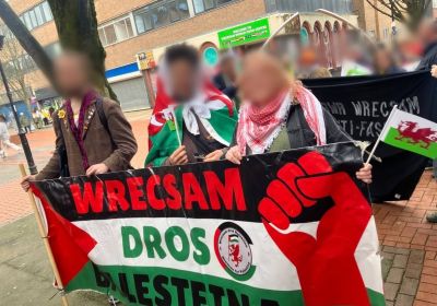 people with banner