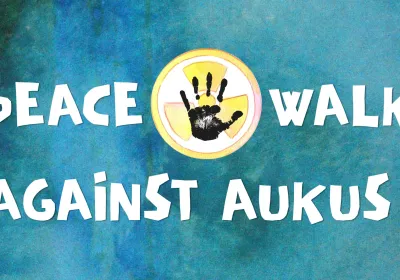 Cropped version of Peace Walk Against Aukus logo