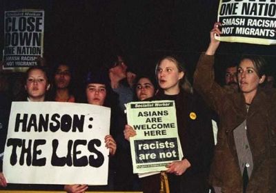 Protest against Hanson
