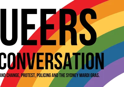 Artwork and image for event "Queers in Conversation" 6pm-9pm 27/02/2026 Burdekin Hotel 2 Oxford St Darlinghurst, NSW 2010