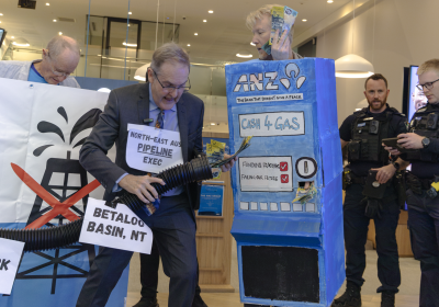 Rising Tide activists call on ANZ not to fund Beetaloo gas pipeline