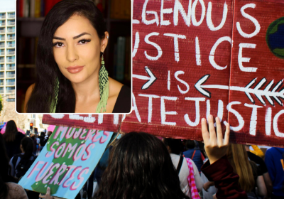 Climate justice protest and Sabrina Fernandes