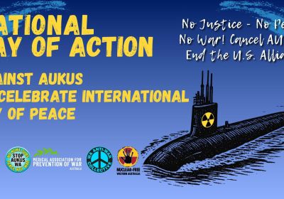 Poster advertising National Day of Action Against AUKUS