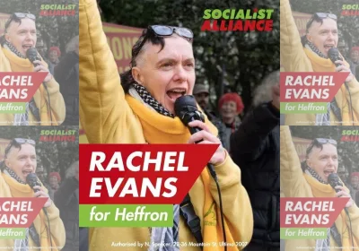 Artwork and image for event "Socialists For Heffron: Redfern Station campaign stall" 5m 03/09/2026 Redfern Station, Marian St & Gibbons St Redfern NSW 2016