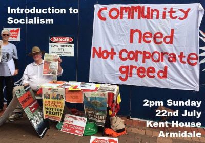 Artwork and image for event "Introduction to Socialism" 2pm 22/07/2018 Kent House, 141 Faulkner St, Armidale NSW 2350