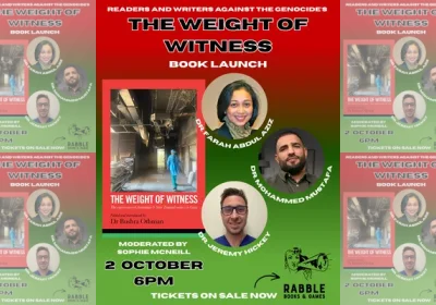 Artwork and image for event "Book Launch: The Weight of Witness – Boorloo" 6pm-7:30pm Rabble Books & Games, 2/46 Eighth Ave, Maylands WA 6051